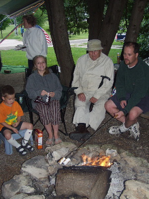 Campfire and s'mores